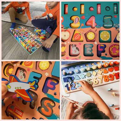 Montessori Wooden Number Puzzle Game