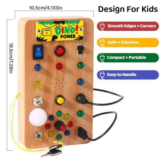 Montessori Sensory Board – Light Switch Activity Toy for Toddlers