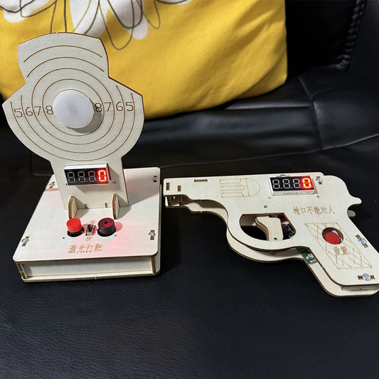 Engaging Laser Shooting Wooden Puzzle STEM Toy for Learning