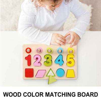 Wooden Shape Matching Puzzle Board