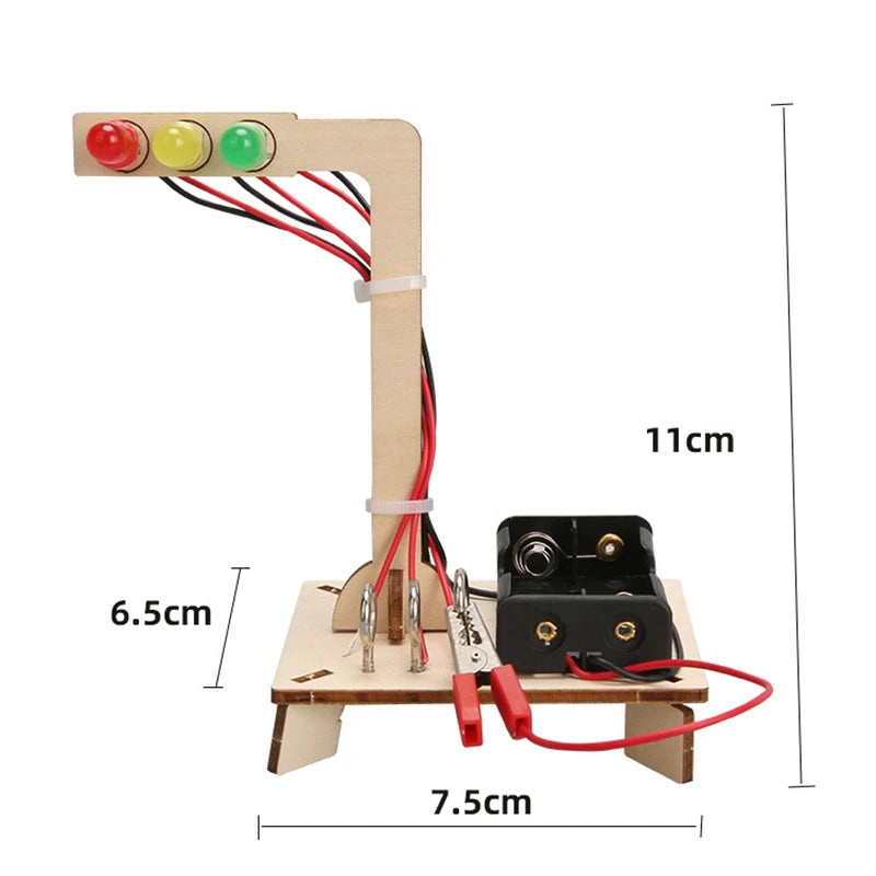 Wooden Traffic Light Model Science Toy