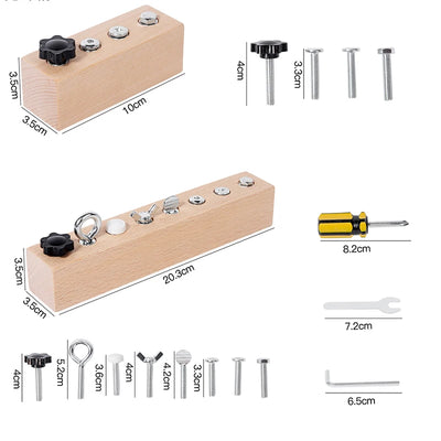 Montessori Fine Motor Skills Wooden Screw and Nut Set