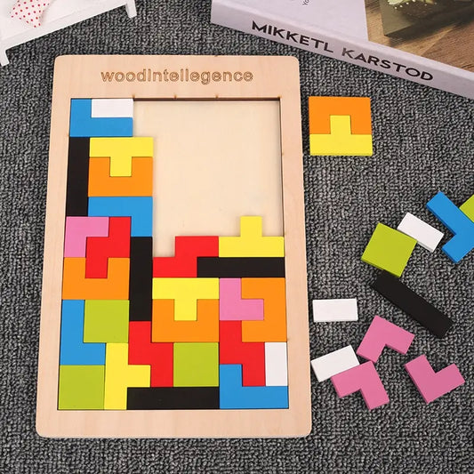 Montessori 3D Puzzle – Engaging Wooden Brain Teaser for