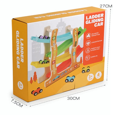 Wooden Car Race Track Montessori Toy