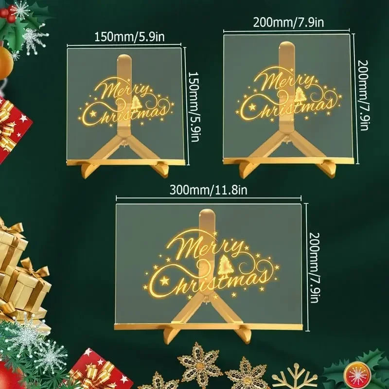 Kids Glow Art Board – Clear Acrylic Drawing Pad with Stand