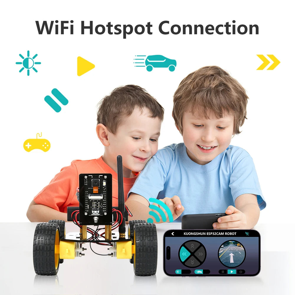 Smart 4WD Robot Car Kit with Camera & WiFi