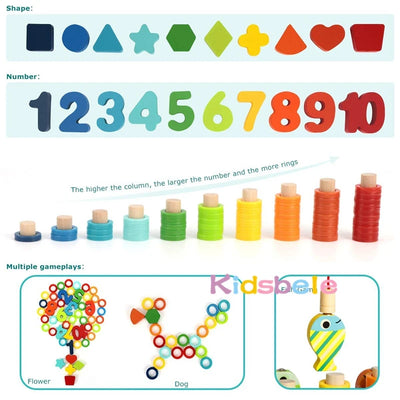 Montessori Wooden Number Puzzle Game