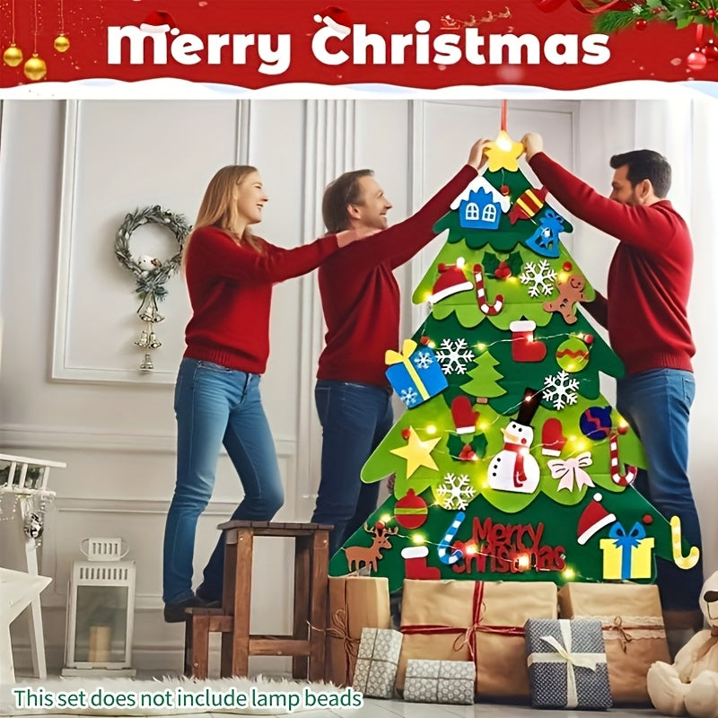 Kids DIY Felt Christmas Tree – 33pc Set for Wall or Party Decor