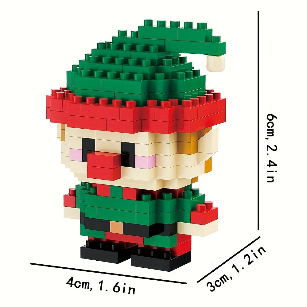 Christmas Mini Blocks Set – Cute Santa, Elf & Reindeer Ornaments