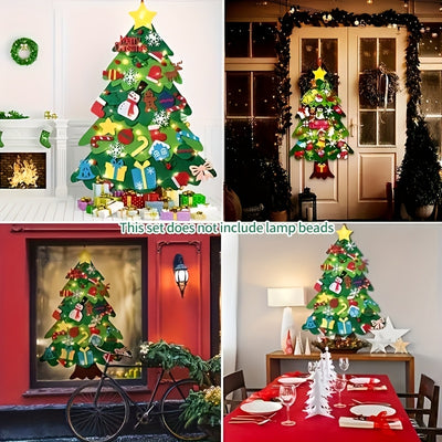 Kids DIY Felt Christmas Tree – 33pc Set for Wall or Party Decor