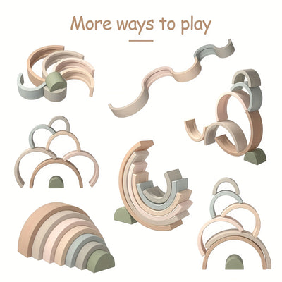 Montessori Rainbow Stacker – Sensory Puzzle for Toddlers.