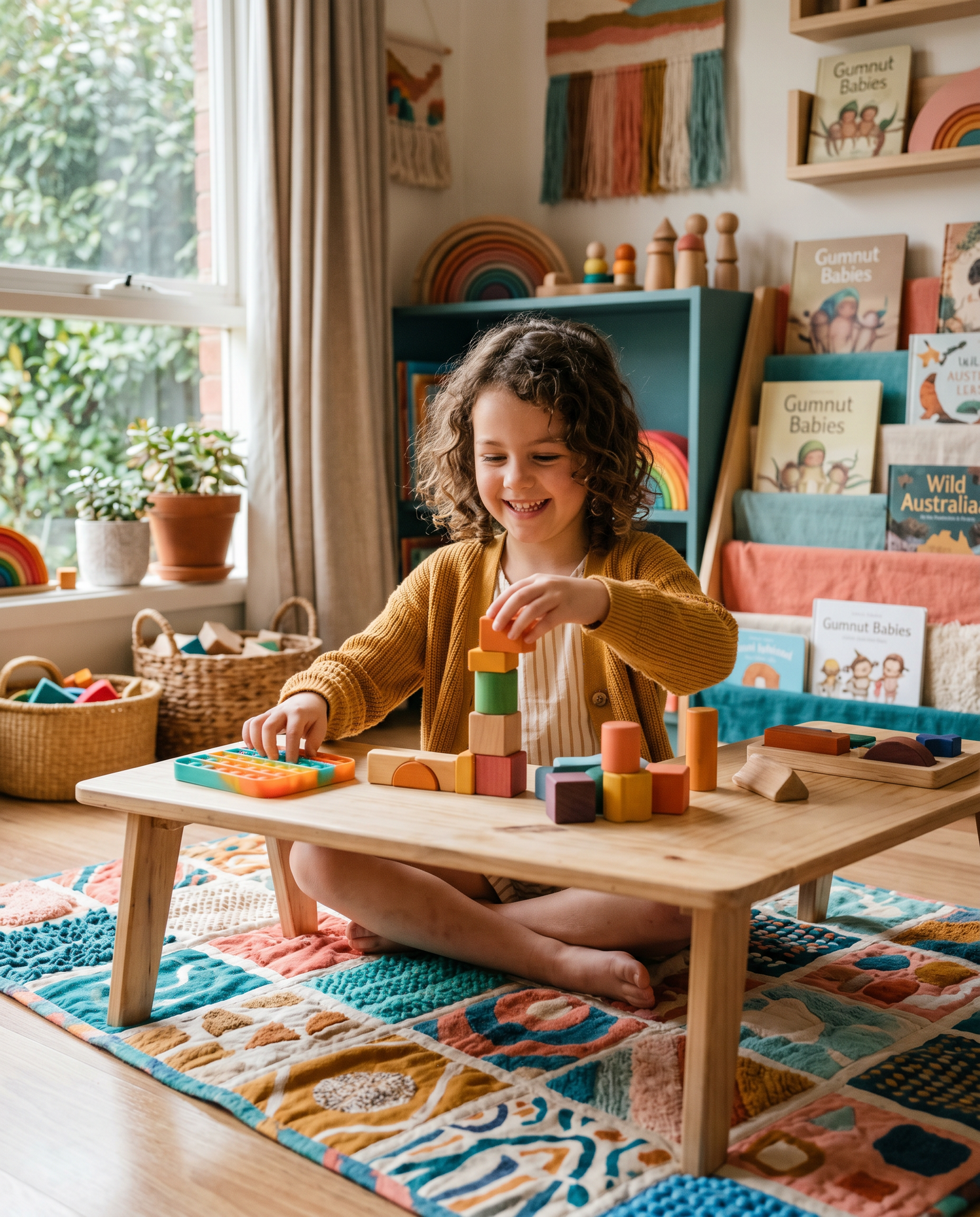 Child playing with sensory STEM toys